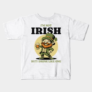 Drunk Leprechaun Irish St Paddys Day Kids T-Shirt